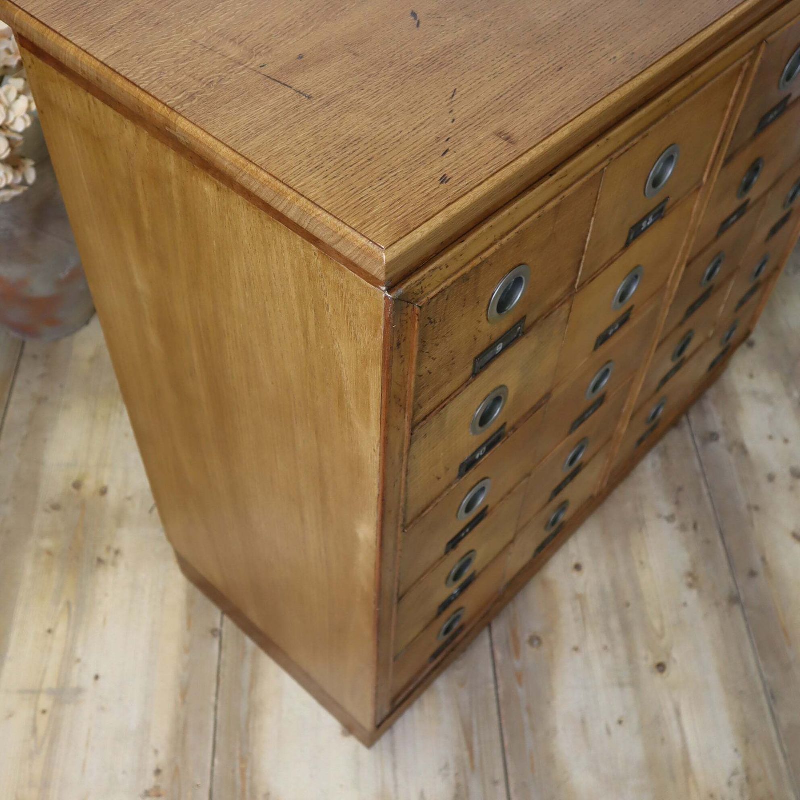 Furniture Vintage Oak Apothecary Haberdashery Drawers photo