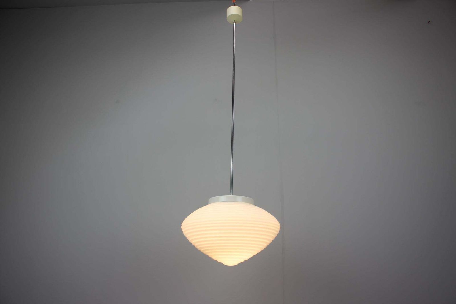 photo for sale Large 1970s Czechoslovak Napako Opaline Glass Mid Century Pendant Lamp