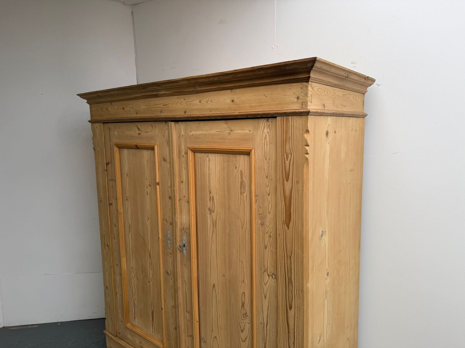 A Low Cottage Georgian Pine Knockdown Wardrobe To Paint/Wax photo for sale