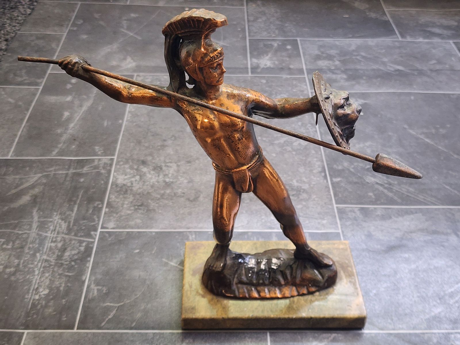 Leonidas Of Sparta Figure On A Marble Base