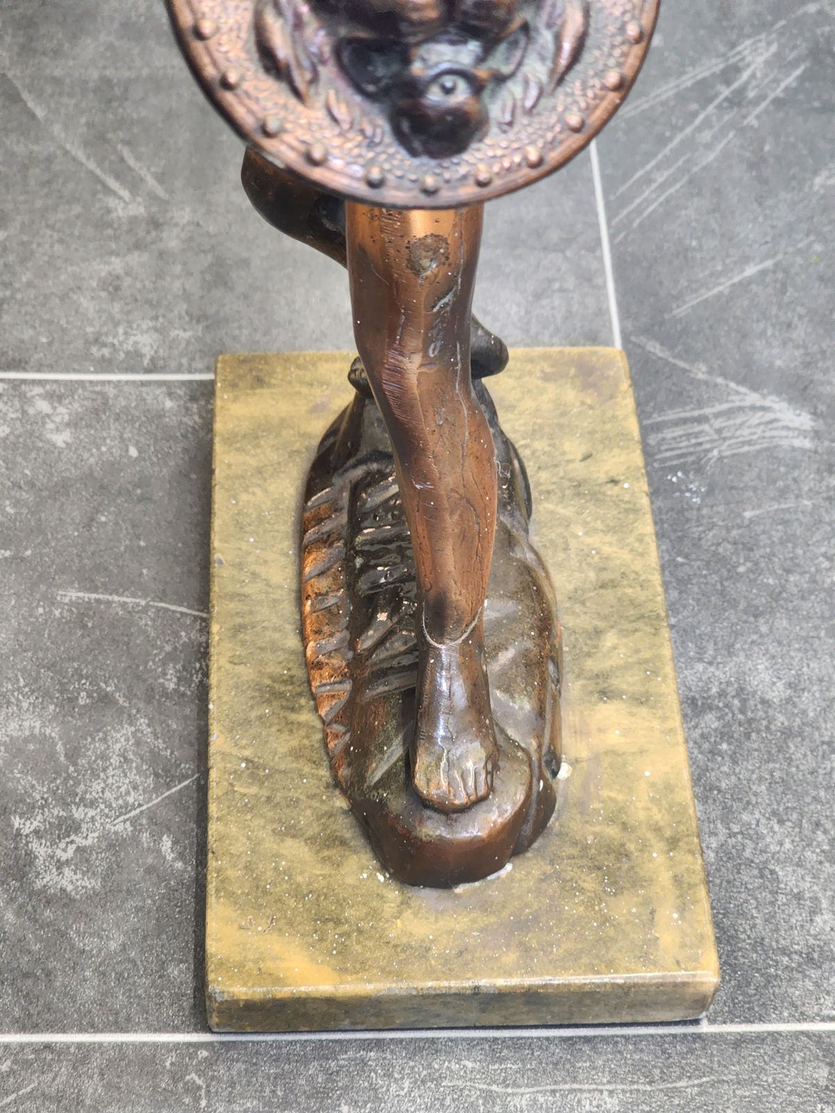 Leonidas Of Sparta Figure On A Marble Base photo vintage
