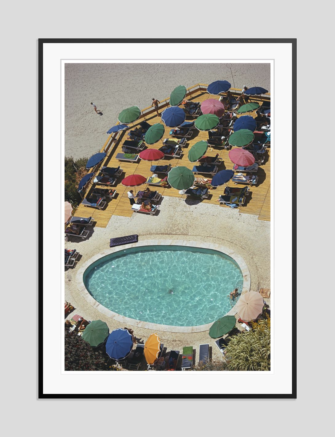 Slim Aarons 'Pool At Carvoeiro' Archival Pigment Print Framed In Black photo furniture