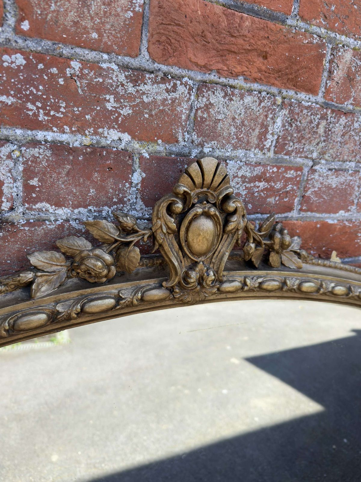 Fabulous Large Antique English 19th Century Shaped Top Gilt Overmantle Mirror photo 895.0