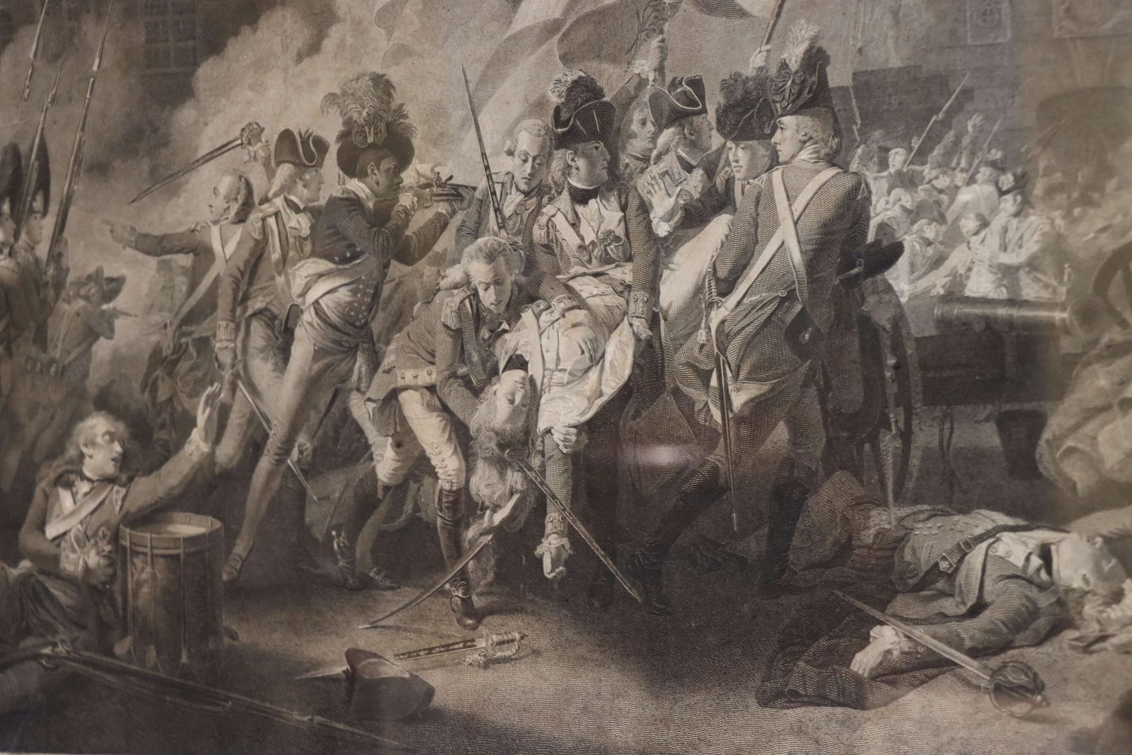 Fine Engraving After Copley – The Death Of Major Pierson, Jersey 1781 photo 483.0