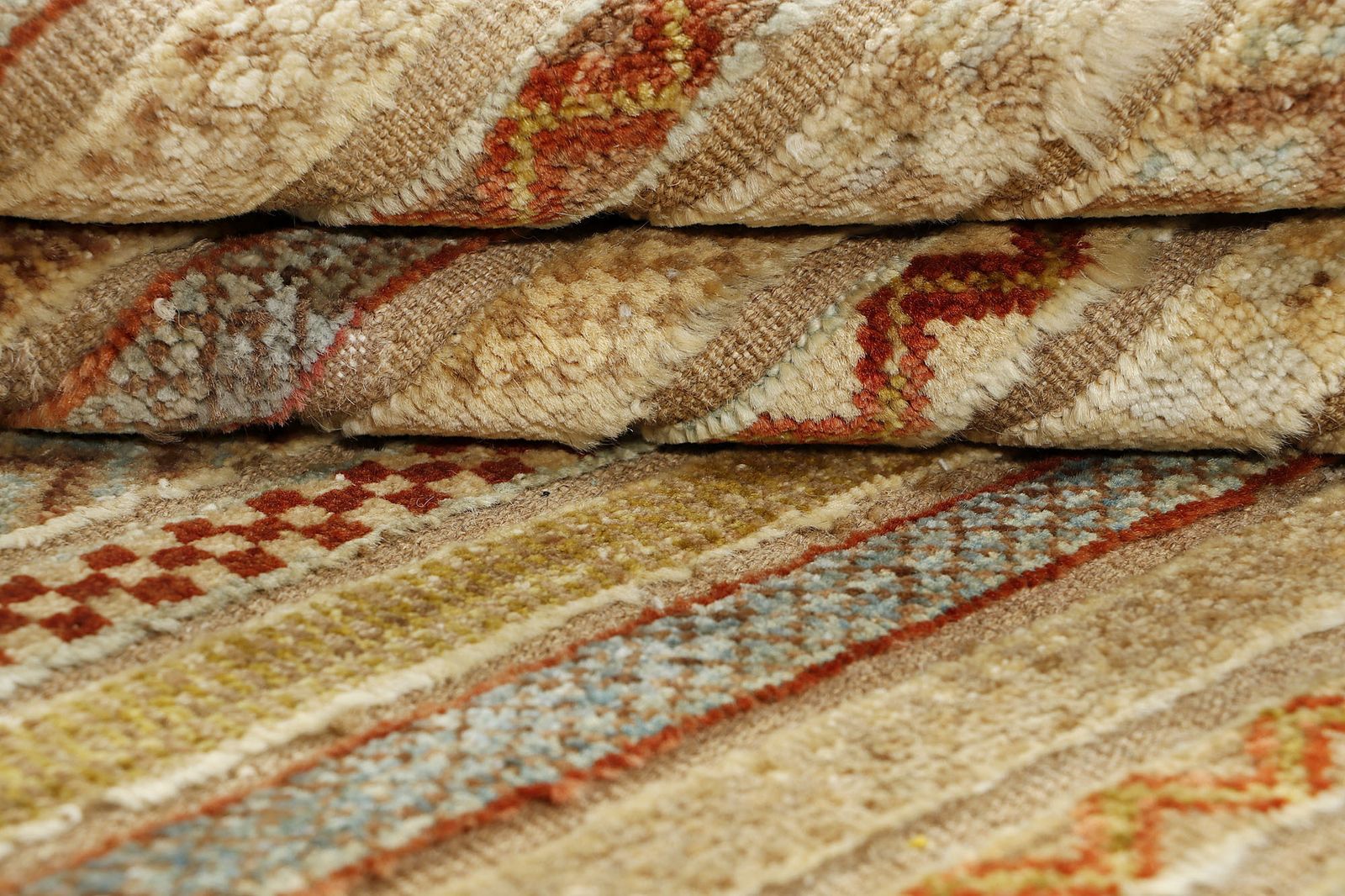 Khorjin Afghan Tribal Striped Handmade Rug 123x166cm photo 404.0