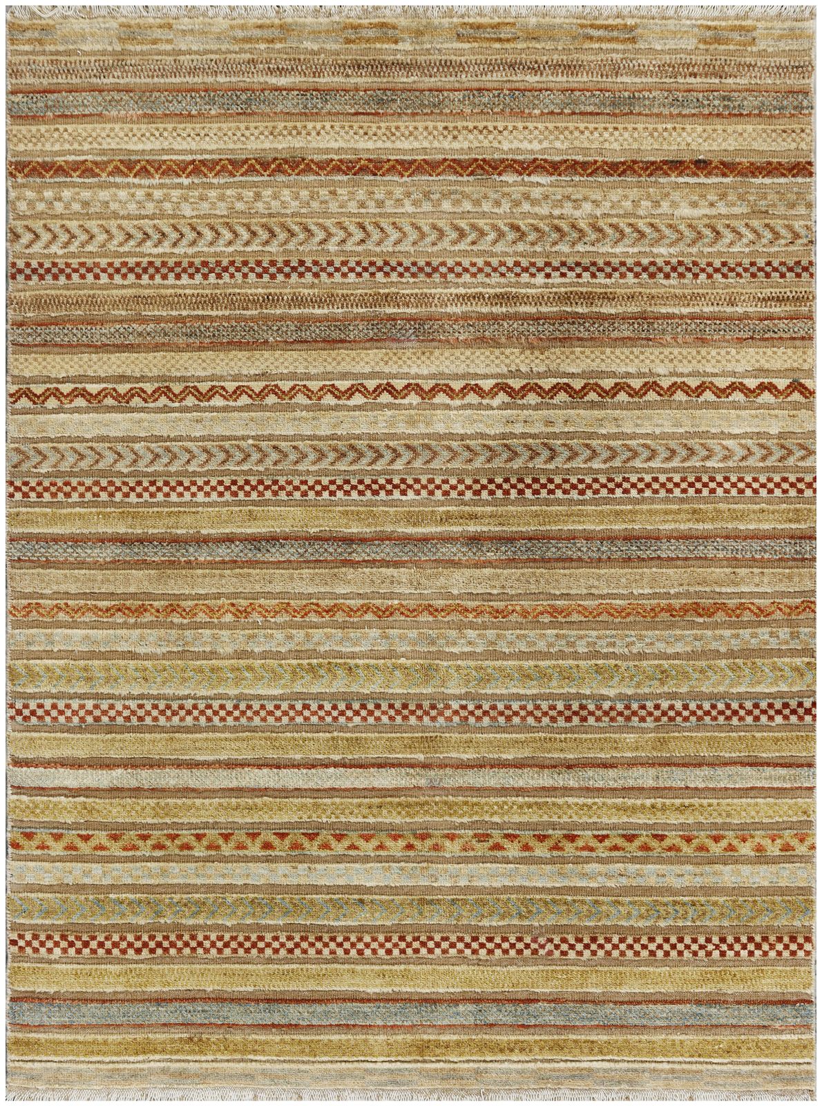 Khorjin Afghan Tribal Striped Handmade Rug 123x166cm