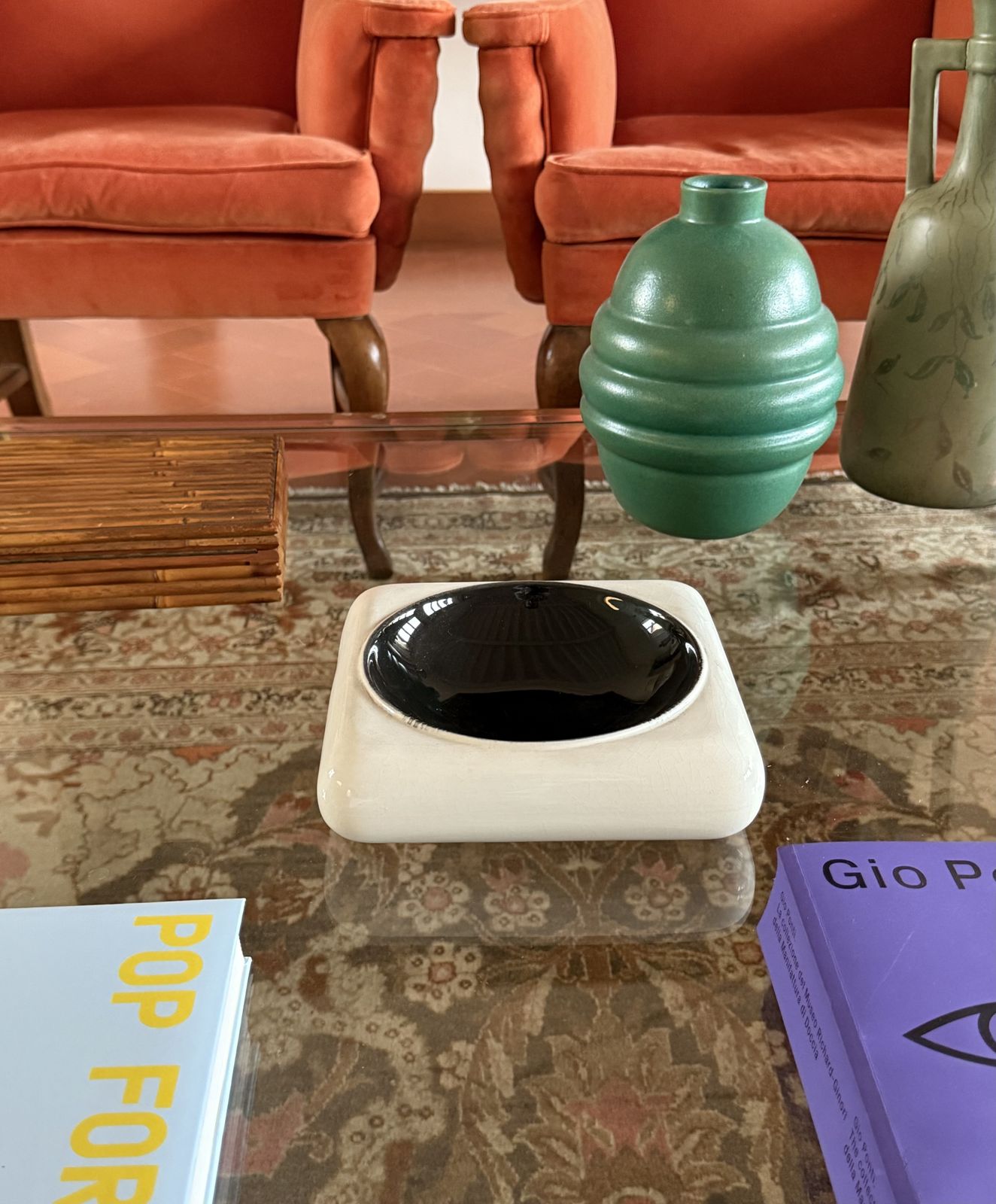 Space Age Black And White Ceramic Ashtray / Vide Poche, Italy 1970s photo 320.0
