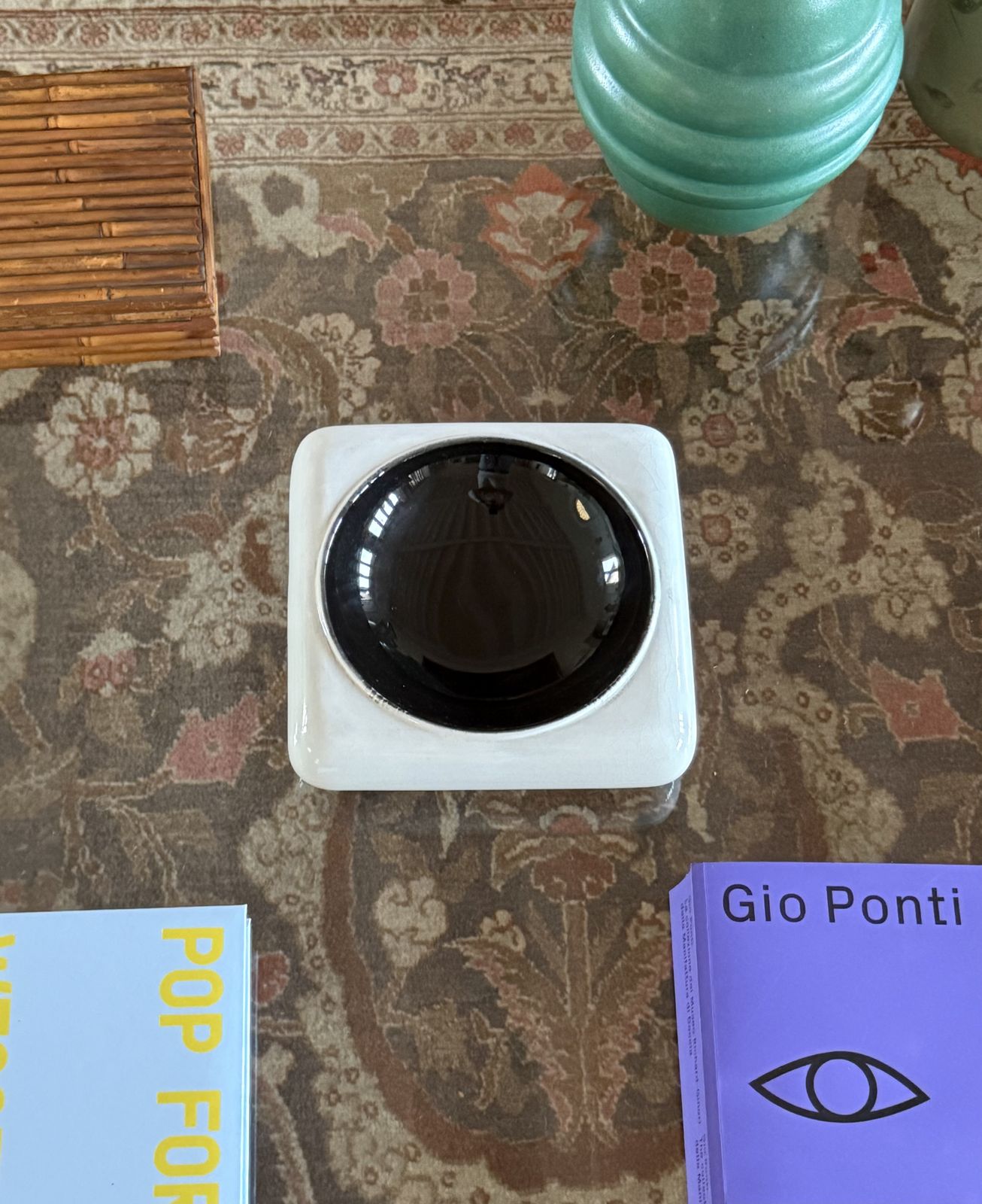 Space Age Black And White Ceramic Ashtray / Vide Poche, Italy 1970s photo buy