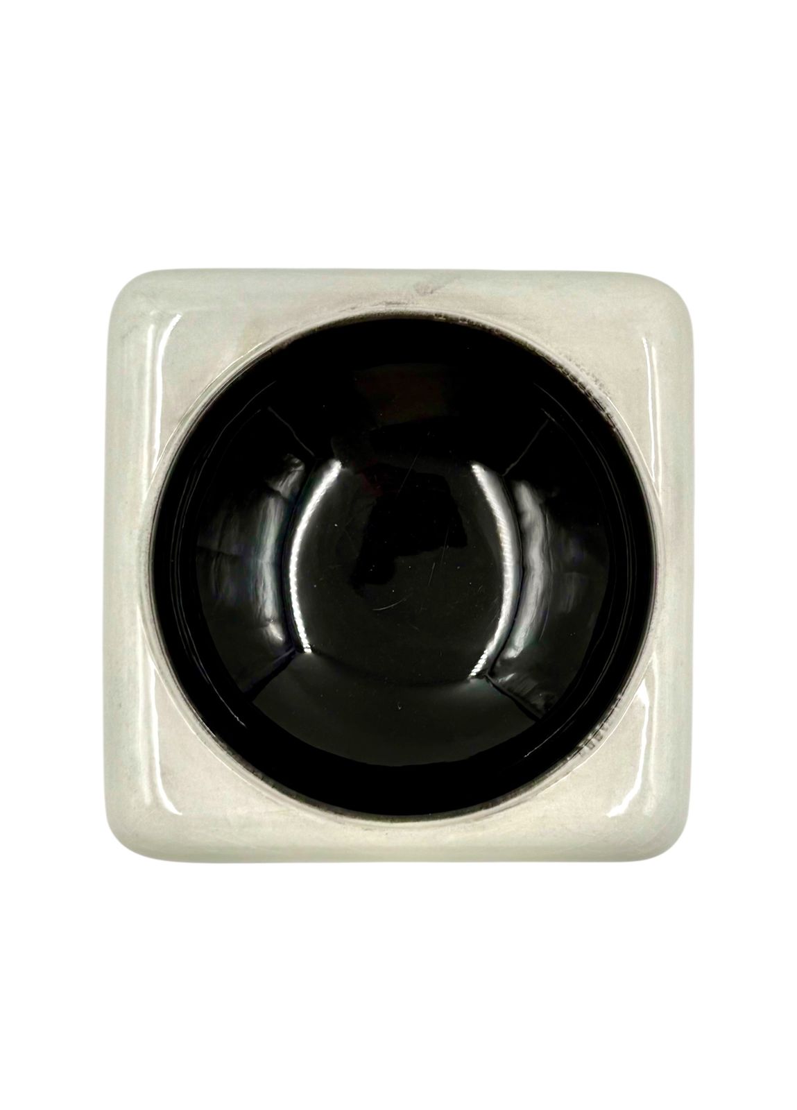 Home Decor Space Age Black And White Ceramic Ashtray / Vide Poche, Italy 1970s photo