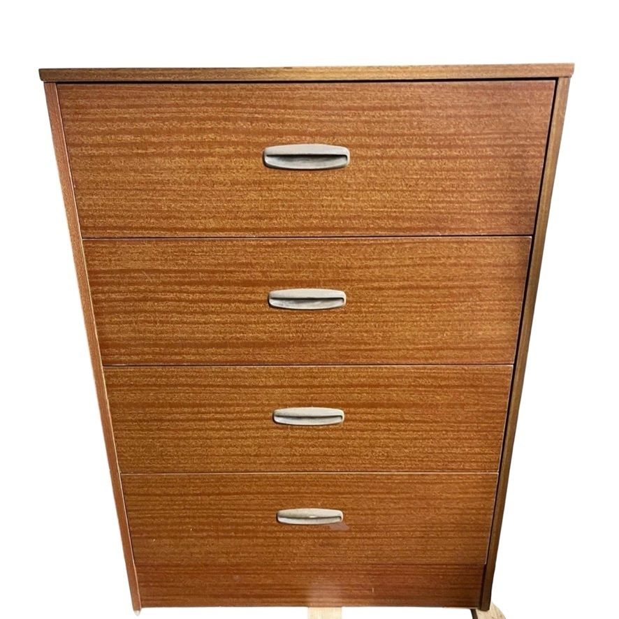 photo furniture Homeworthy 4 Drawer Chest Of Drawers Mid Century Teak Effect 88cm
