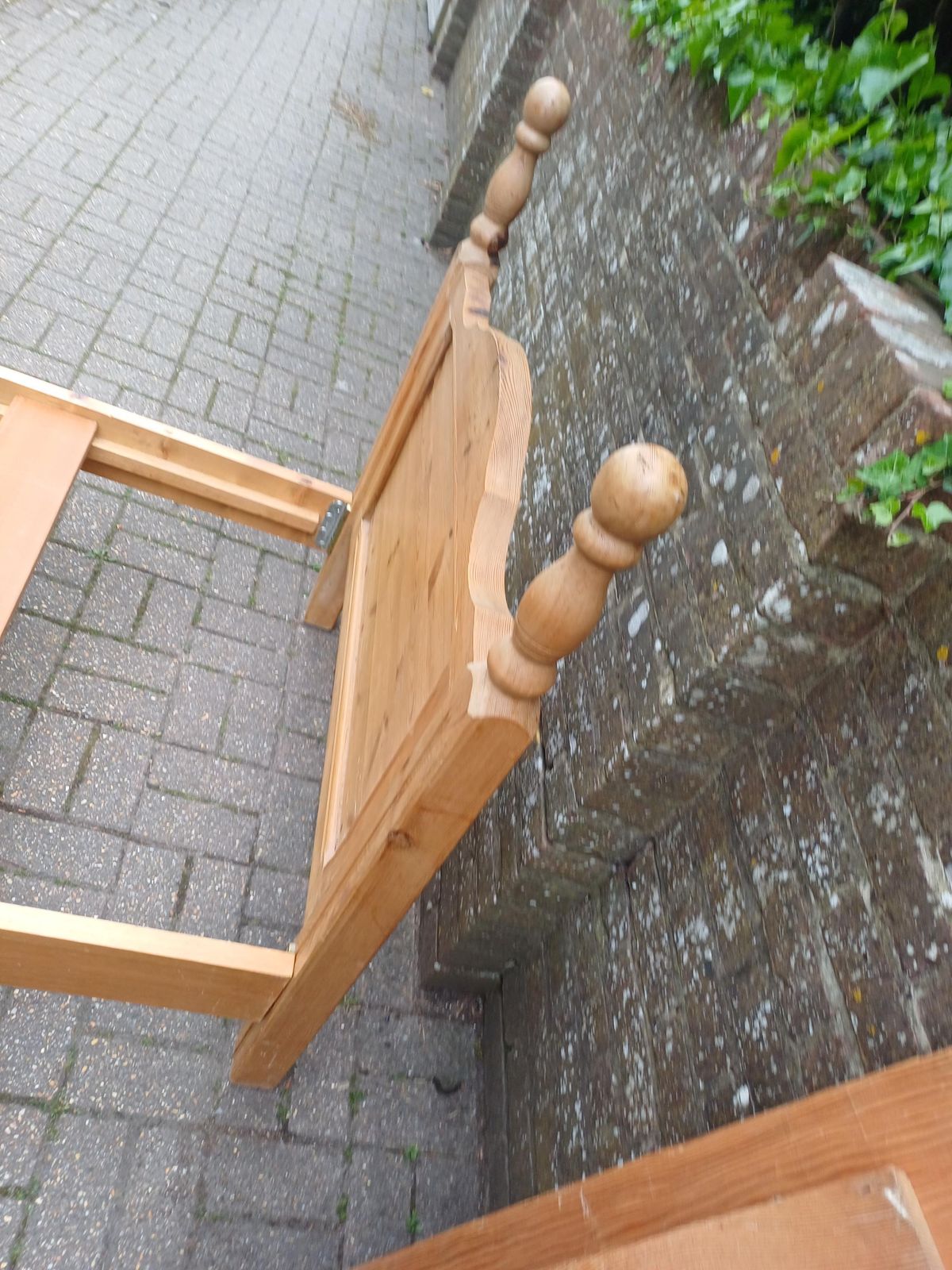 Early 20th Century French Pine Bed Project Reclaimed Slats 3 Ft Frame Repair Needed Original Antique Wooden Bedstead photo Furniture