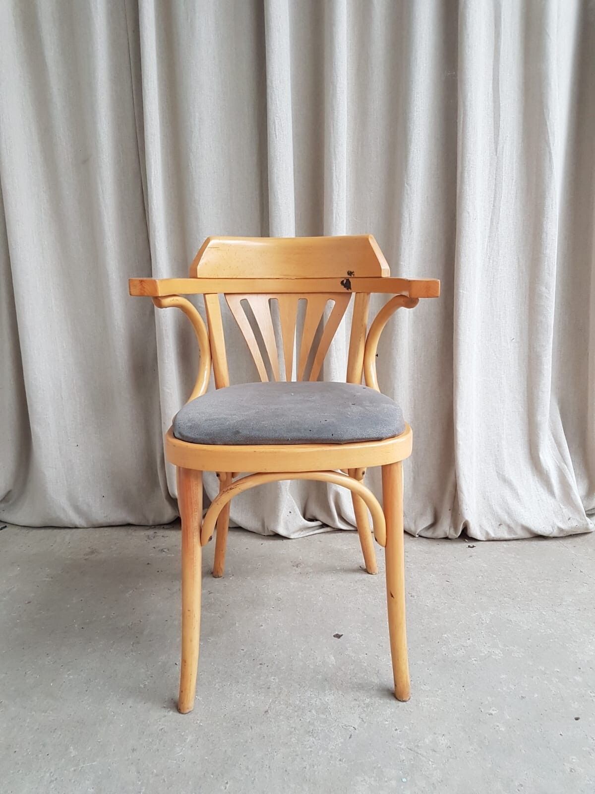 Vtg Late Mid Century Bistro Armchair Side Chair Dining Danish Scandi Retro R379 photo furniture