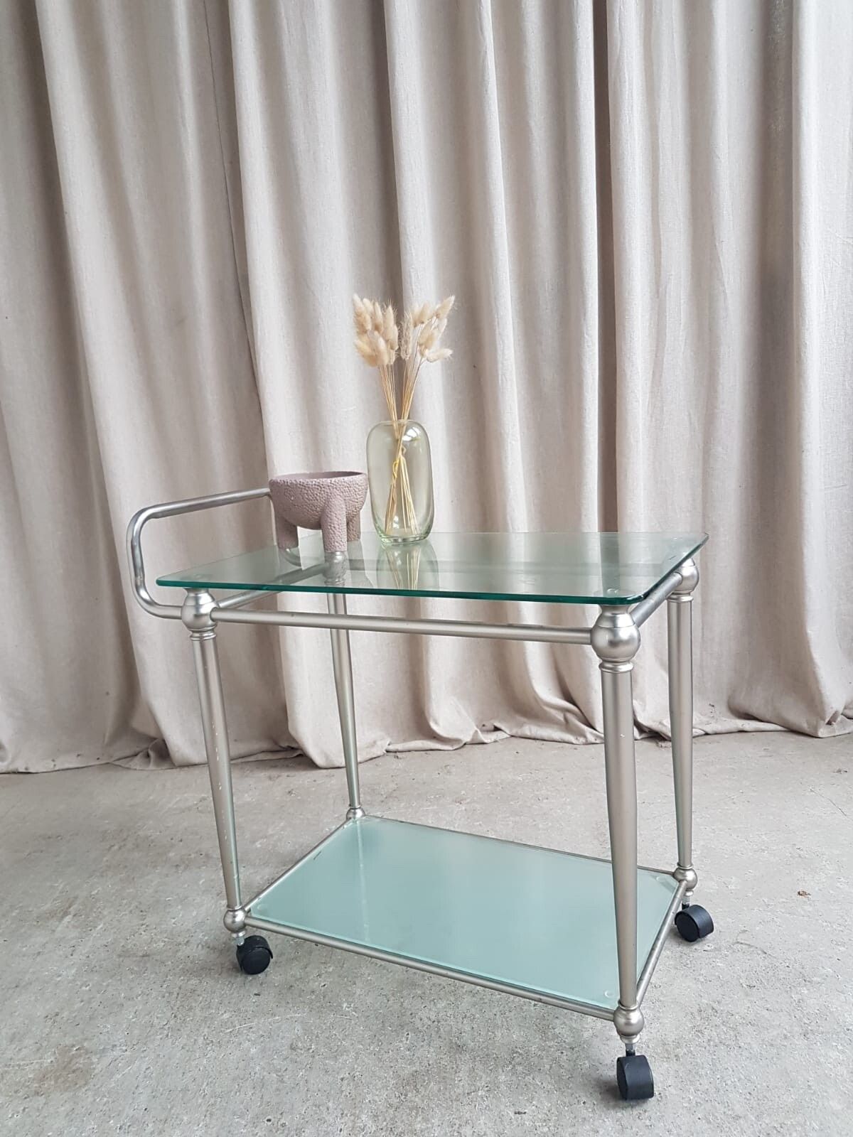 Vtg Mid Century Style Bar Side Table Trolley Retro R603