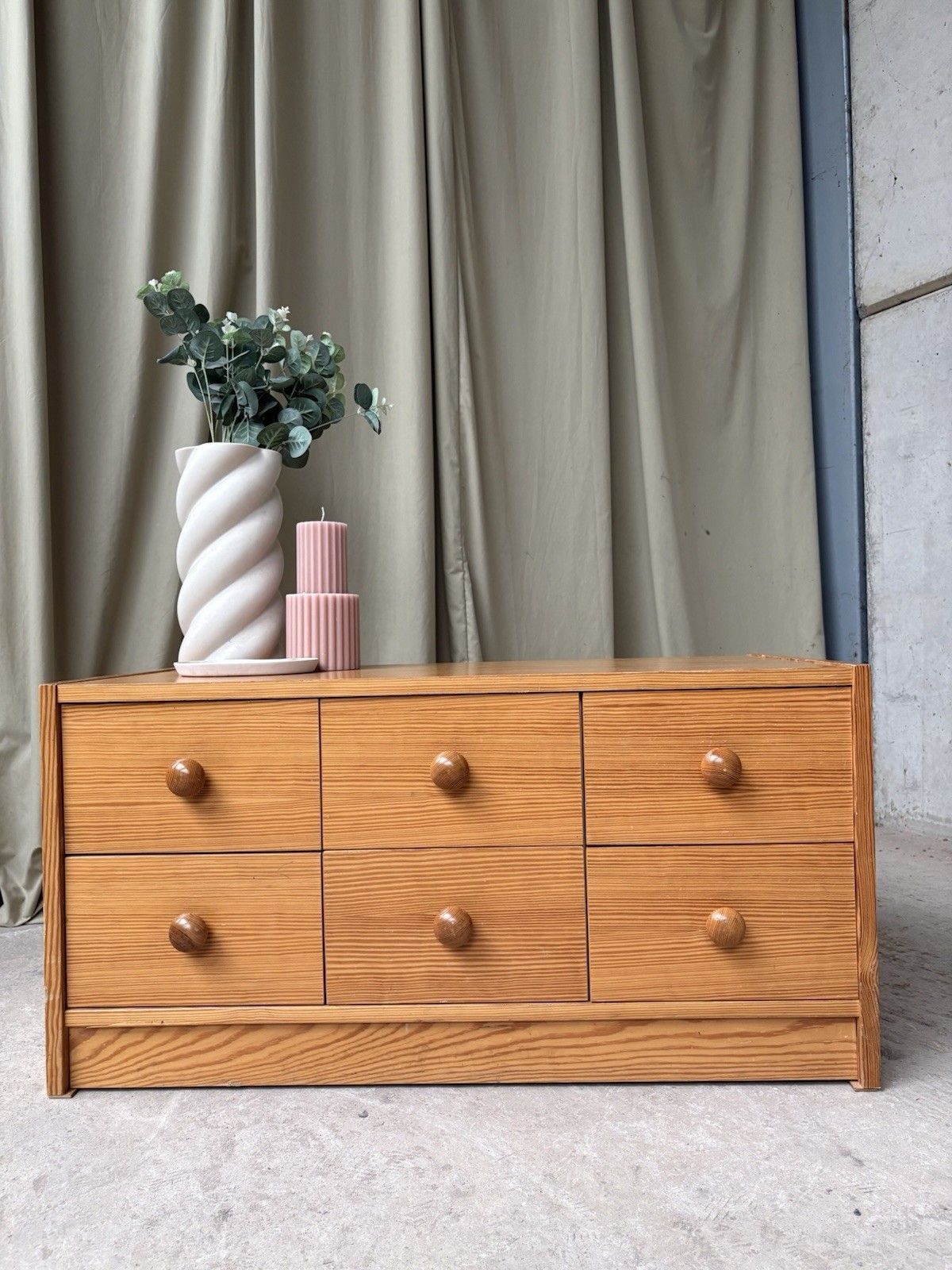 Vtg Late Mid Century East German Low Chest Drawers Scandi Danish Sideboard R1183 photo furniture