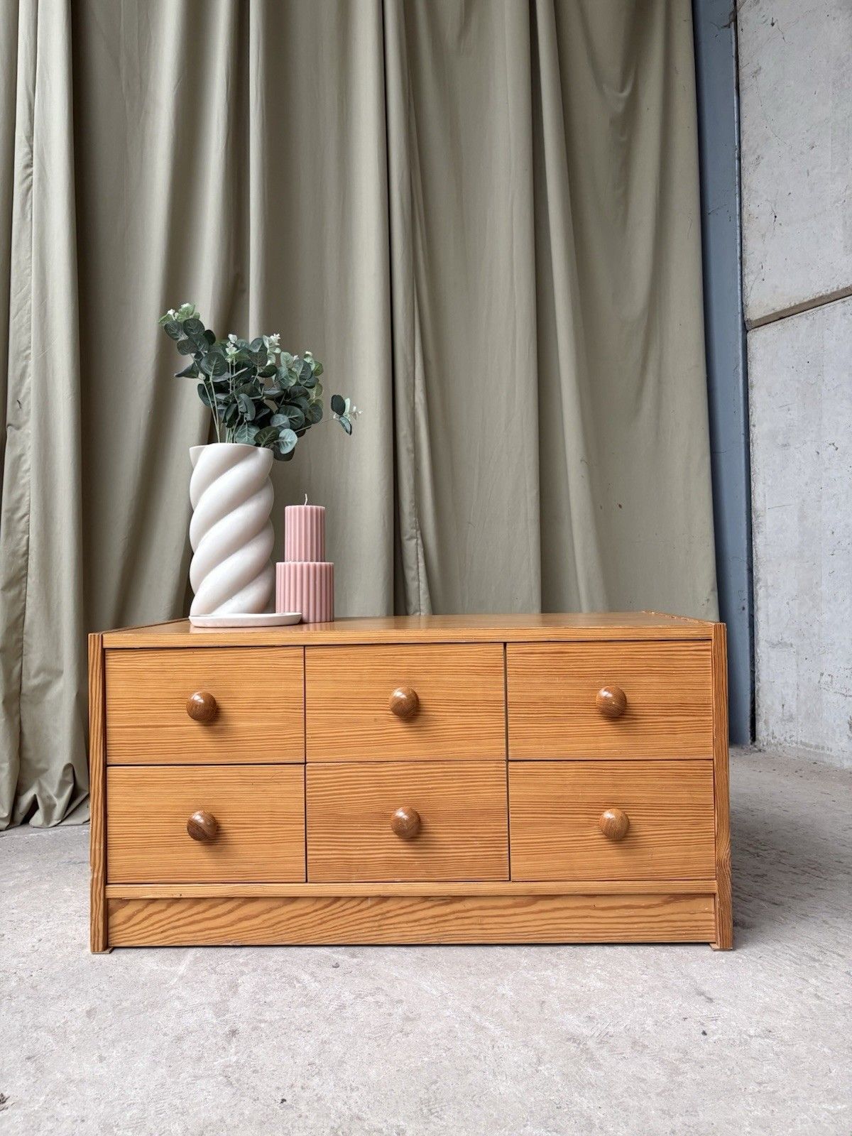 Vtg Late Mid Century East German Low Chest Drawers Scandi Danish Sideboard R1183 photo 170.0