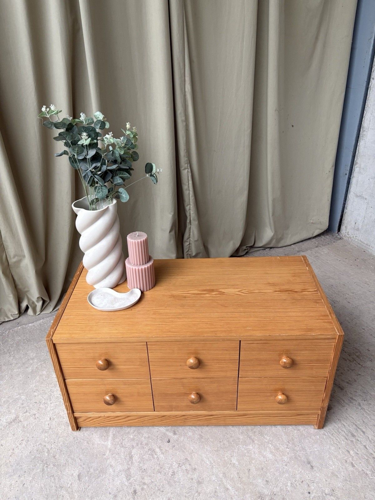 Vtg Late Mid Century East German Low Chest Drawers Scandi Danish Sideboard R1183 photo vinterior
