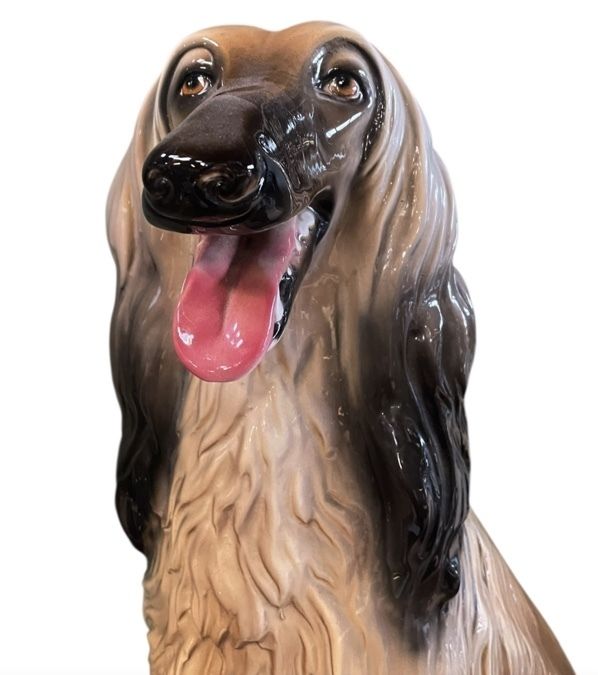 Life Size Italian Hollywood Regency Mid Century Afghan Hound Dog Sculpture photo furniture