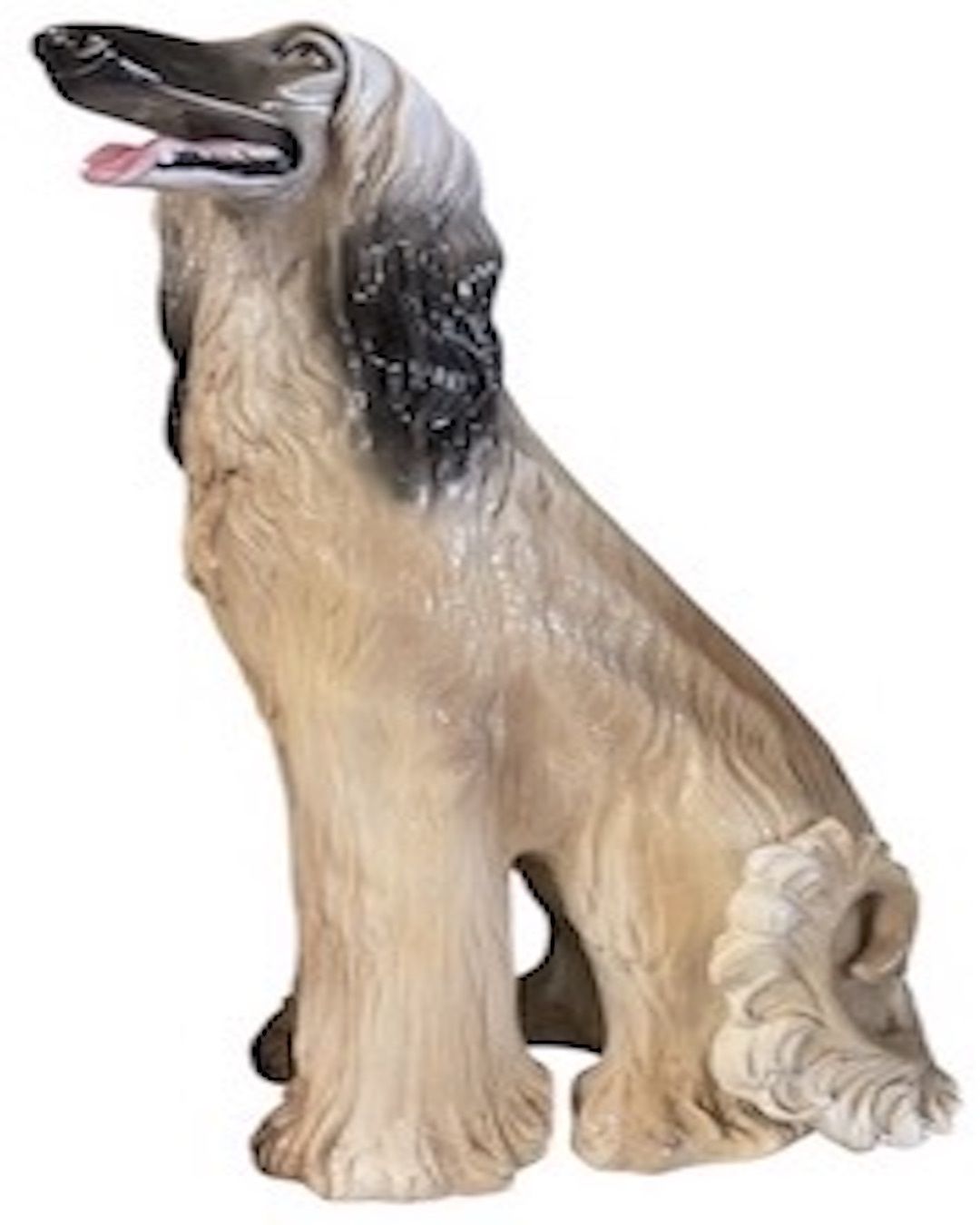 Life Size Italian Hollywood Regency Mid Century Afghan Hound Dog Sculpture photo for sale