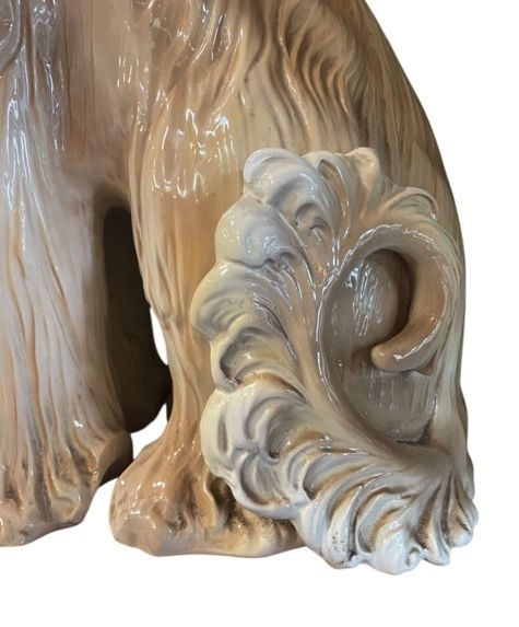 Life Size Italian Hollywood Regency Mid Century Afghan Hound Dog Sculpture photo buy