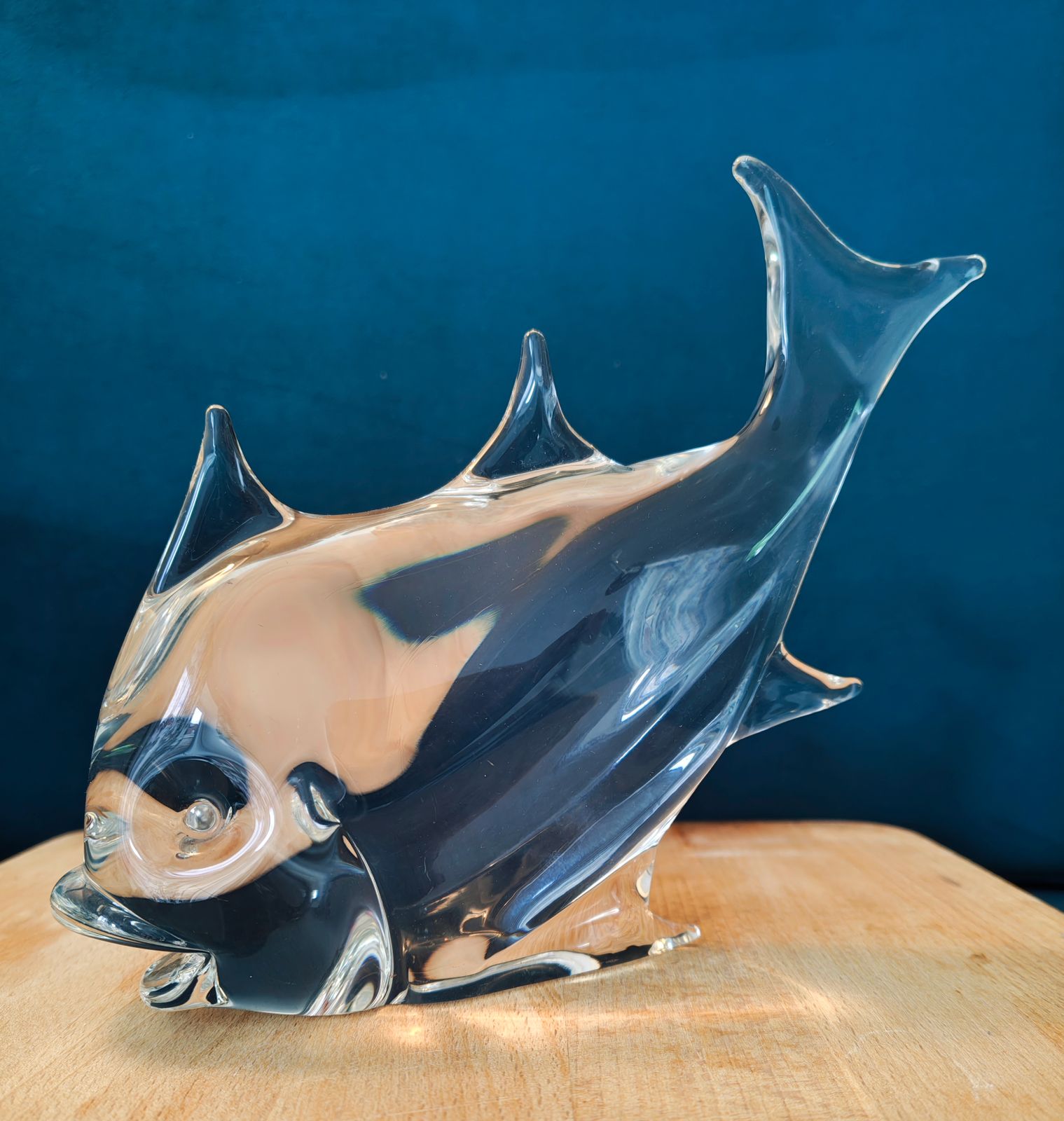 Large Signed Licio Zanetti Murano Glass Fish Sculpture, 1970s photo 495.0