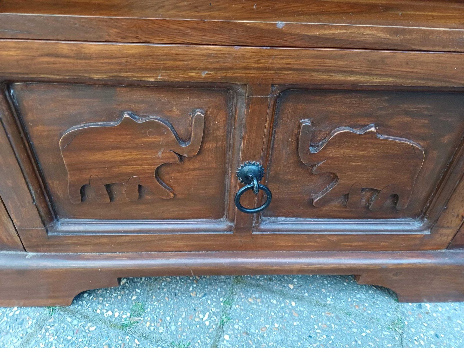 Pair Vintage Teak Elephant Cupboards Shelving Unit Drawer Cabinet Mid Century Storage Solid Wood Bedside Cabinets photo furniture