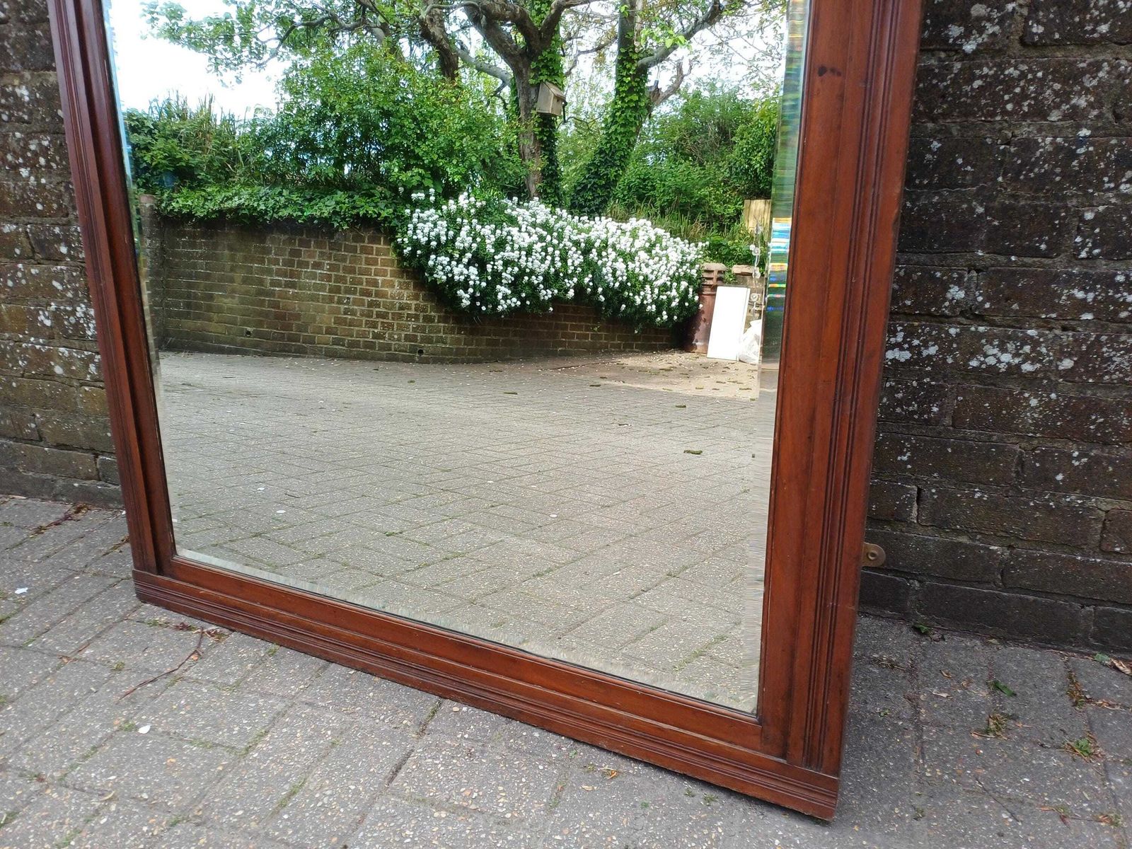 photo buy Massive Victorian Over Mantel Mirror Mahogany Wall Mirror Antique Bevelled Glass Fluted Frame Top Quality