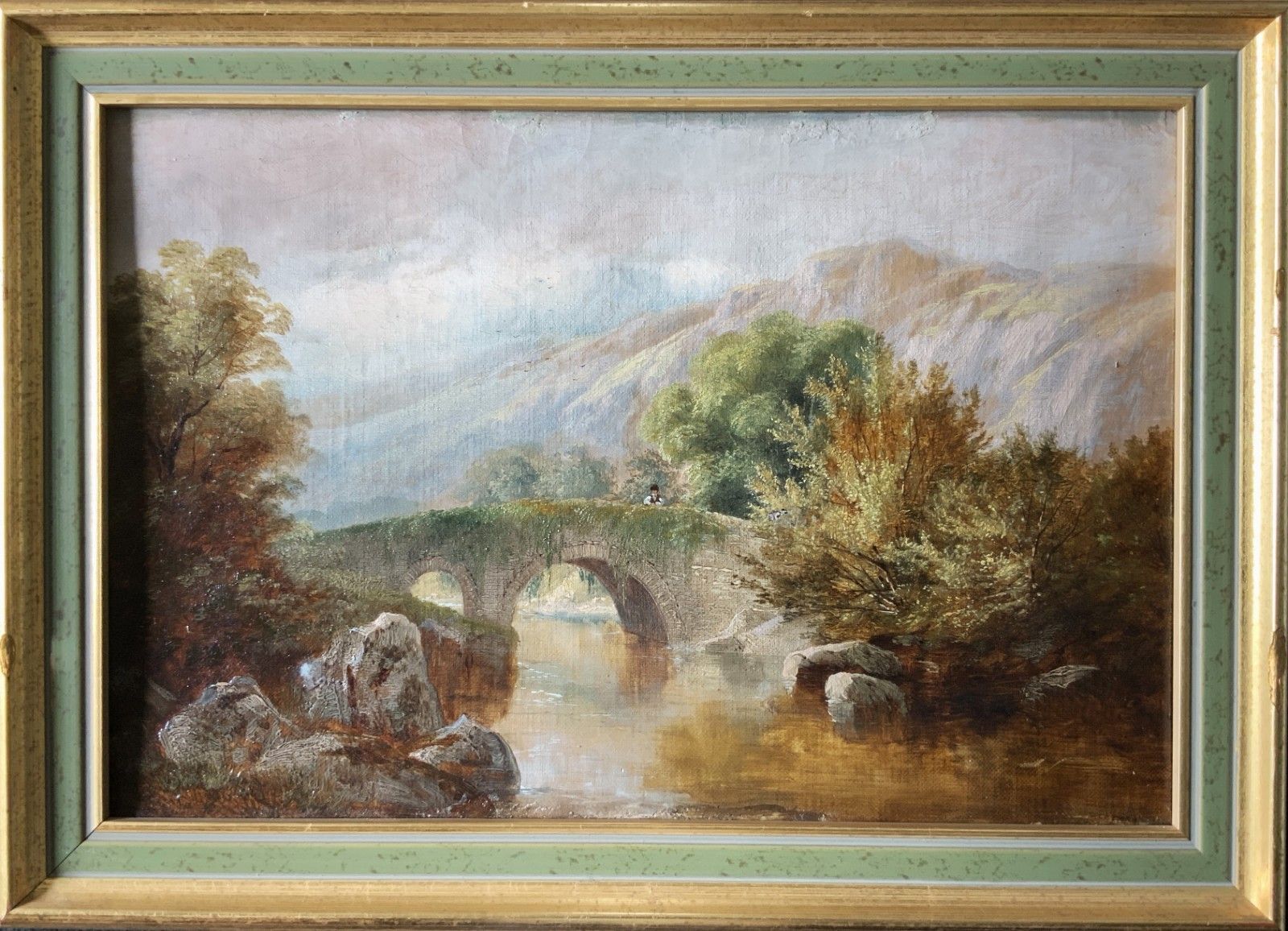 289.0 Near Bethesda, North Wales Original Signed 19th Century Landscape Oil Painting photo