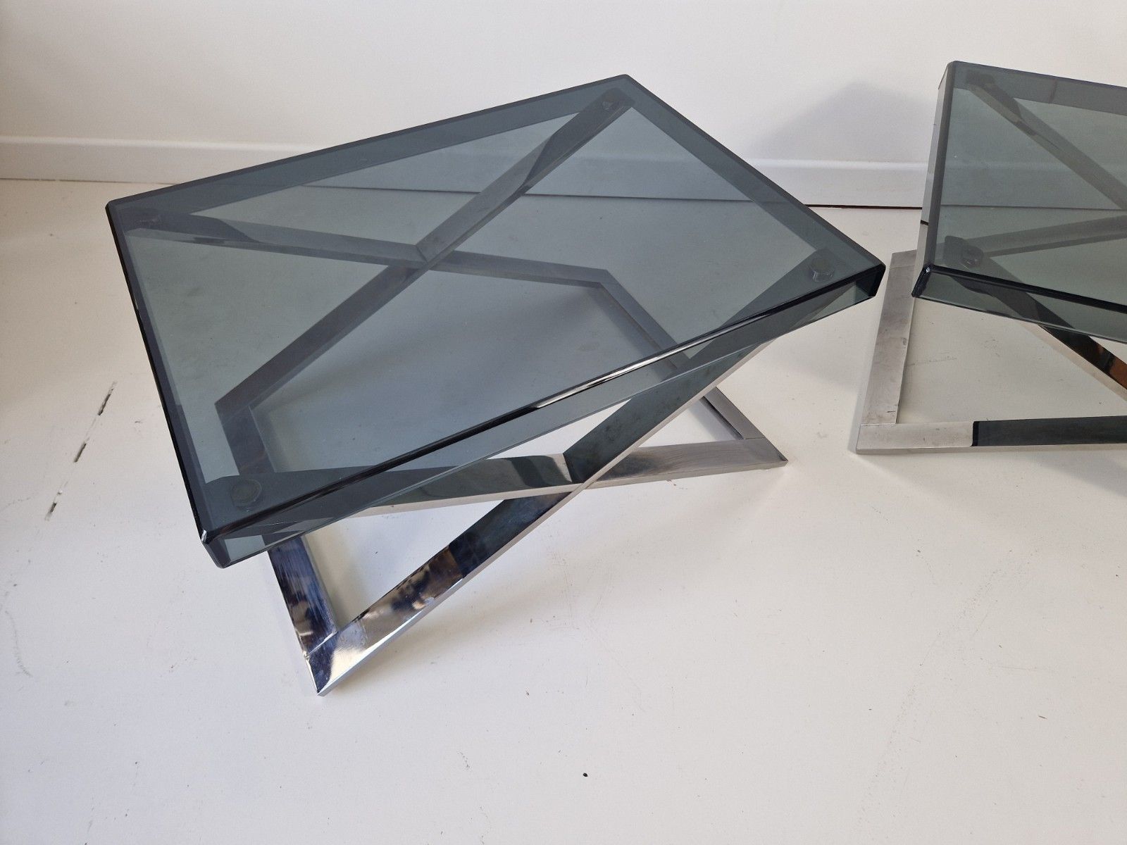 1970s Pair Of Poltrona Frau Aster X Side Tables – Jean Marie Massaud photo vinterior