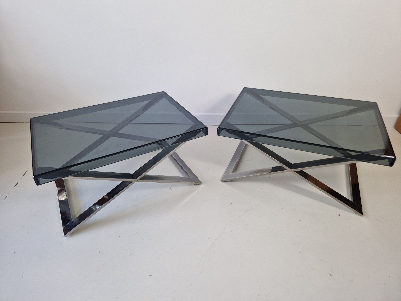 photo buy 1970s Pair Of Poltrona Frau Aster X Side Tables – Jean Marie Massaud
