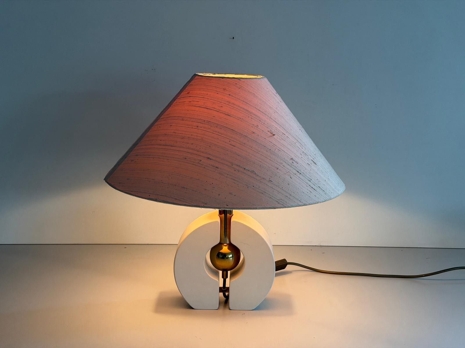 Fabric Shade And Wood Table Lamp By Schröder & Co. Leuchten, 1960s, Germany