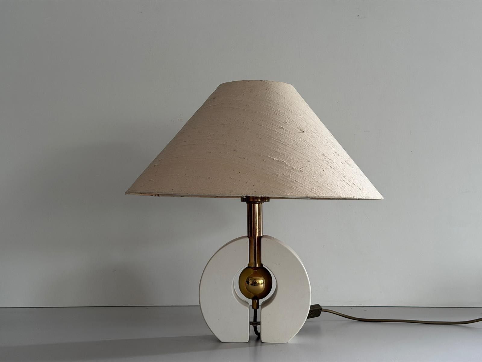 Fabric Shade And Wood Table Lamp By Schröder & Co. Leuchten, 1960s, Germany photo furniture