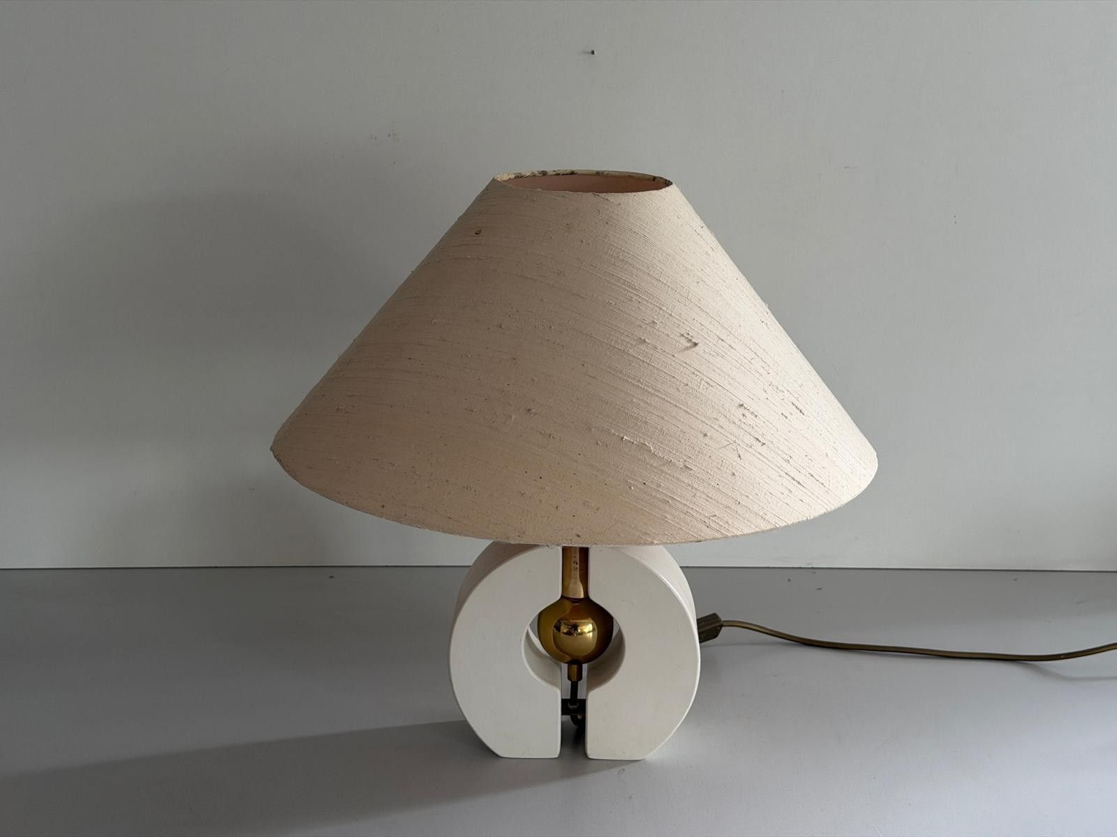 Fabric Shade And Wood Table Lamp By Schröder & Co. Leuchten, 1960s, Germany photo buy