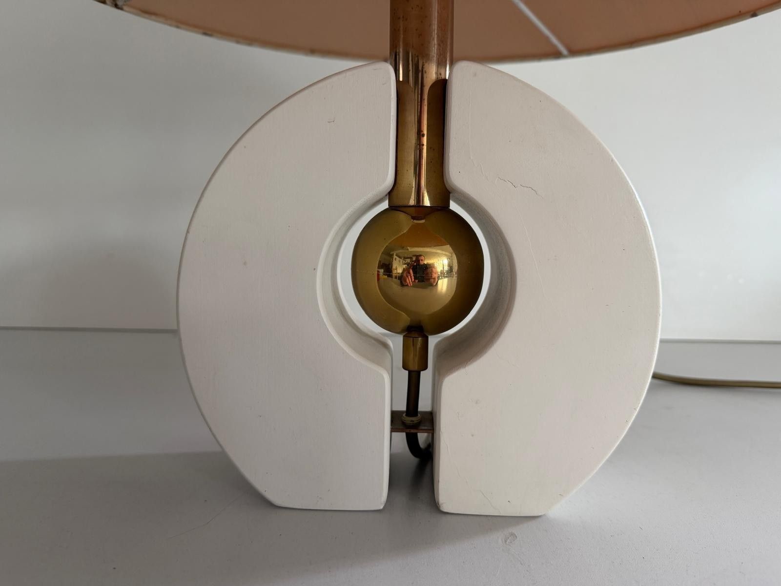 Lighting Fabric Shade And Wood Table Lamp By Schröder & Co. Leuchten, 1960s, Germany photo