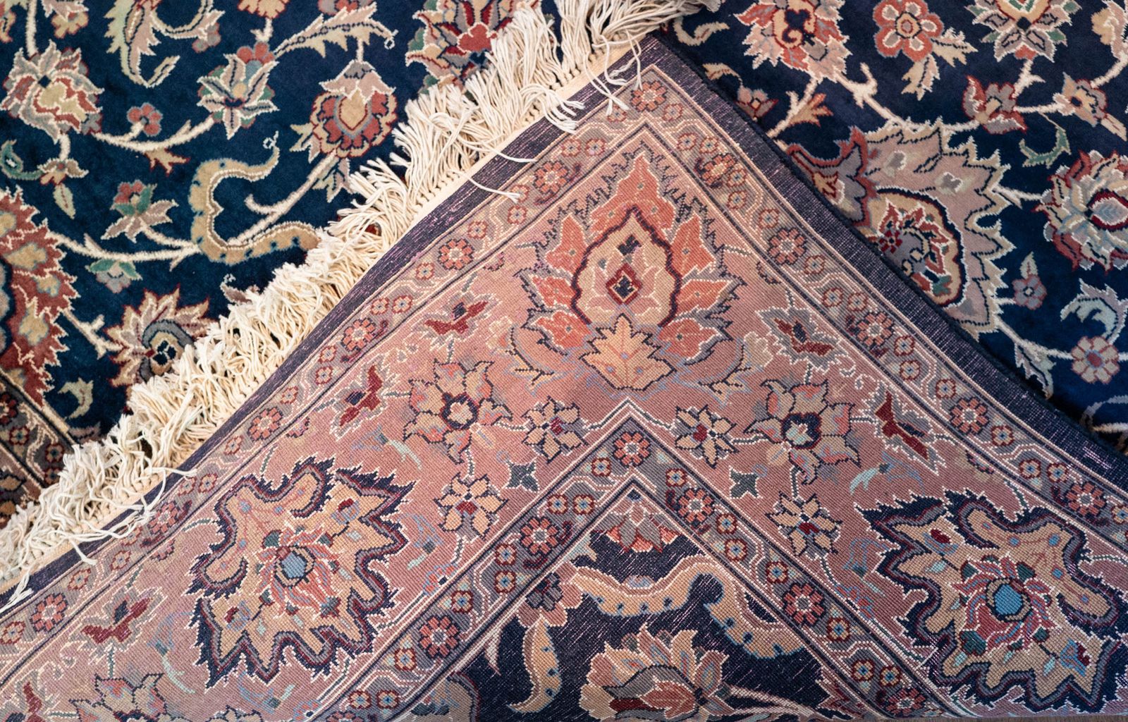 Fine Hand Knotted Indigo Wool & Silk Rug 154 X 260 Cm photo for sale