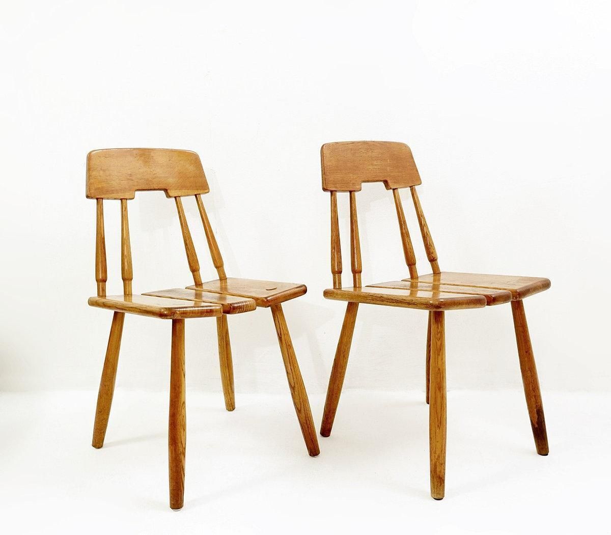 Pair Of Carl Gustav Boulogner Chairs Produced By Ab Bröderna Wigells Stolfabrik   Sweden 1960s. photo for sale