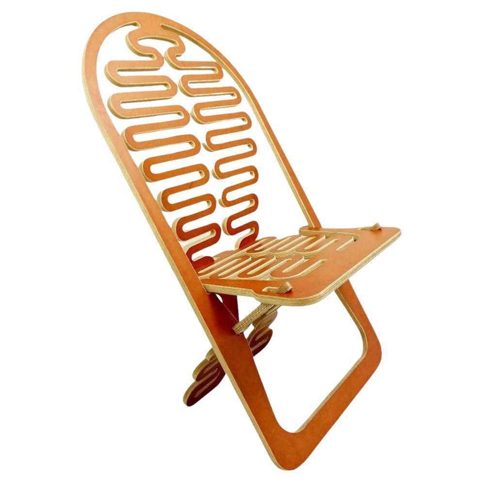 Gregg Fleishman Prototype European Cutout Plywood "Lumbarest" Or Puzzle Chair