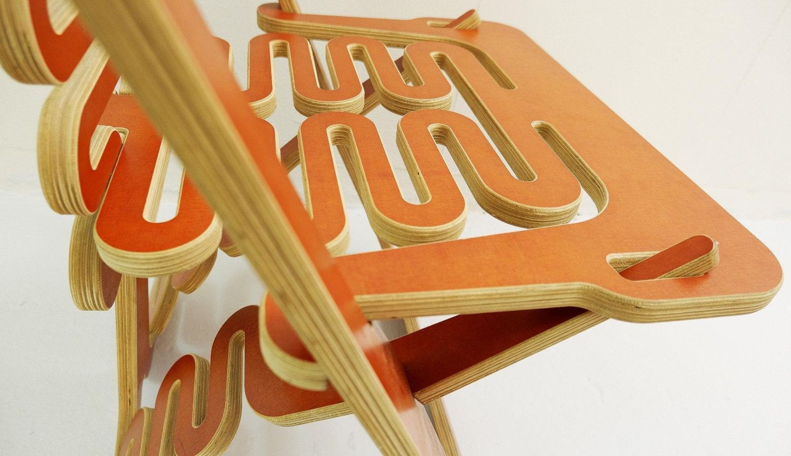 Gregg Fleishman Prototype European Cutout Plywood "Lumbarest" Or Puzzle Chair photo furniture