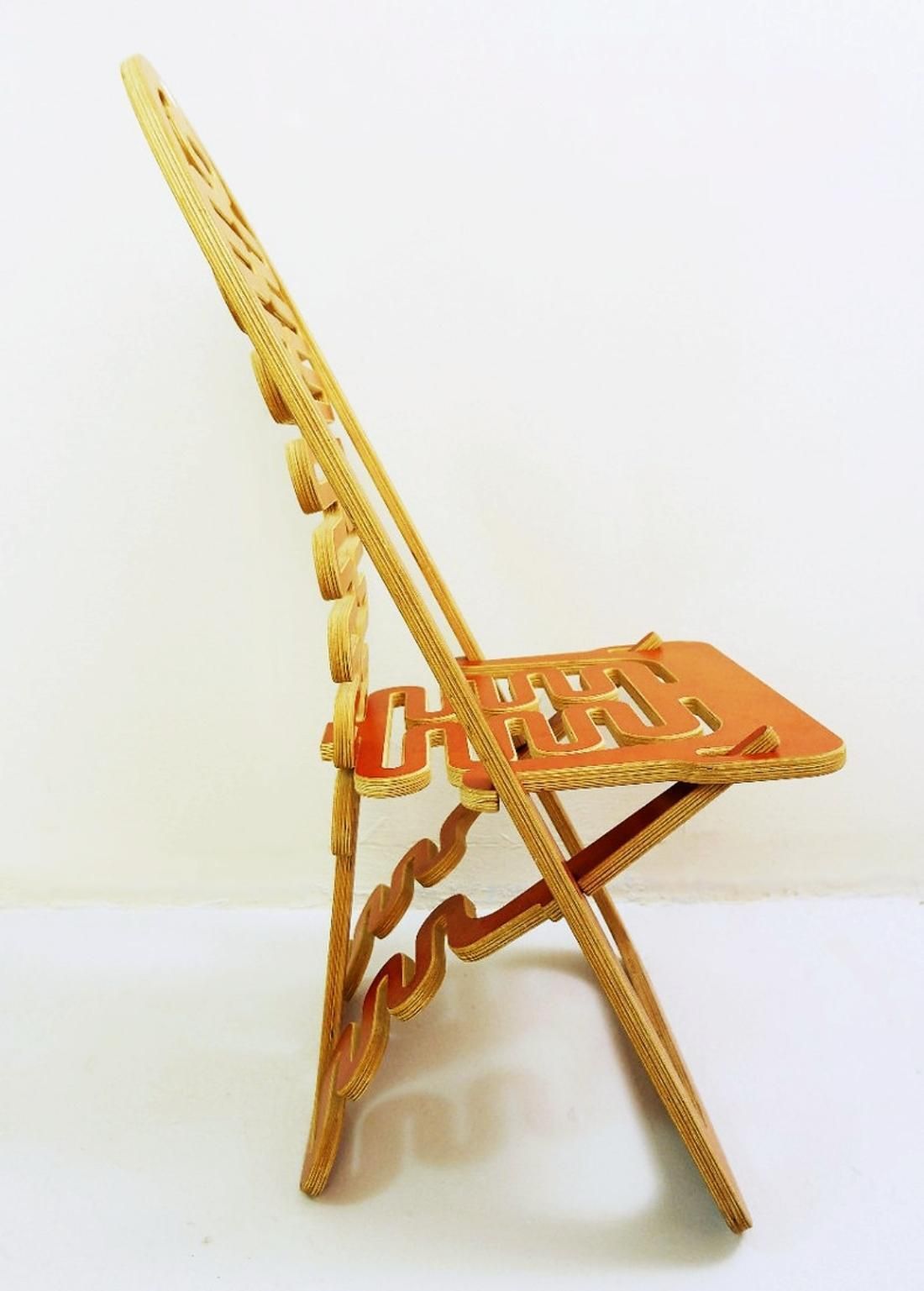 Gregg Fleishman Prototype European Cutout Plywood "Lumbarest" Or Puzzle Chair photo buy