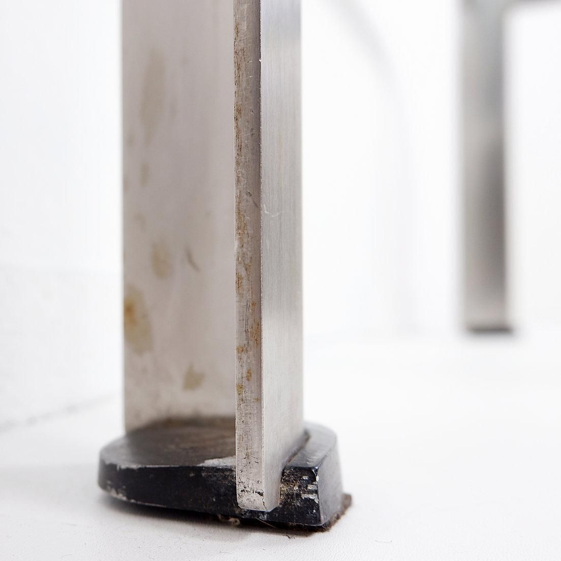 Furniture Steel And Thick Crystal Coffee Table T113 By Osvaldo Borsani For Tecno 1970s photo