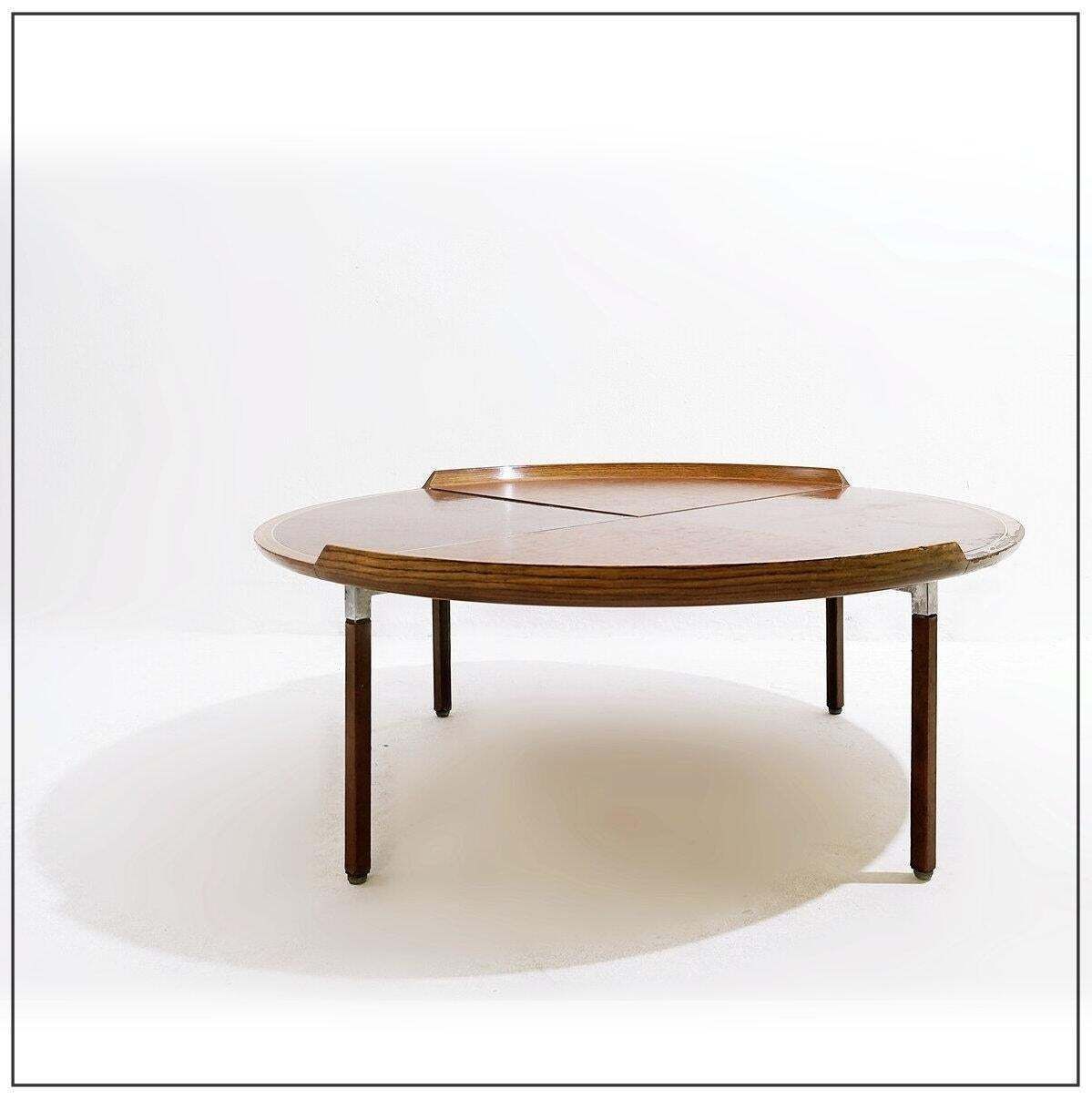 Mid Century Wood And Leather Coffee Table   Circa 1960s photo 1227.0