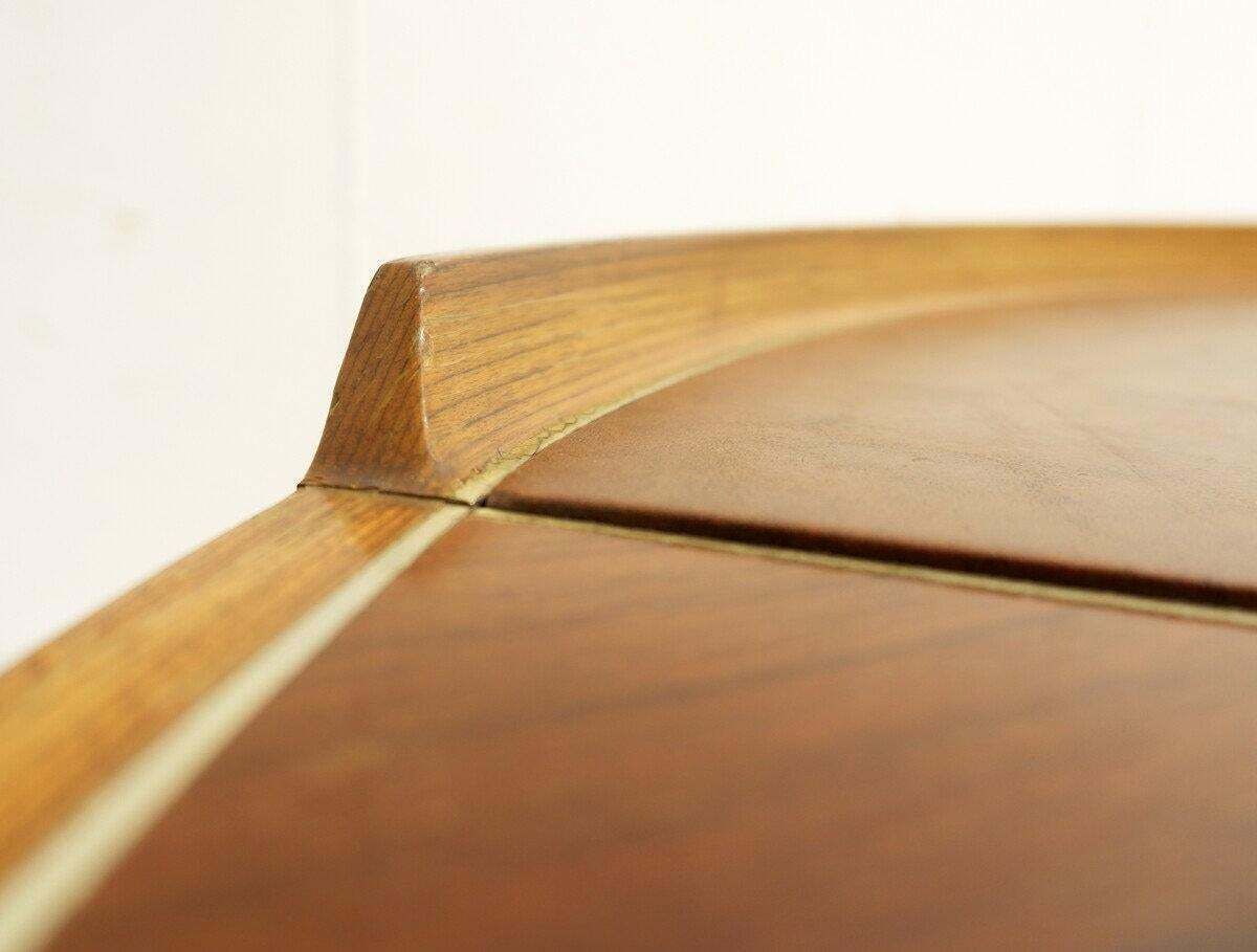 Mid Century Wood And Leather Coffee Table   Circa 1960s photo vintage