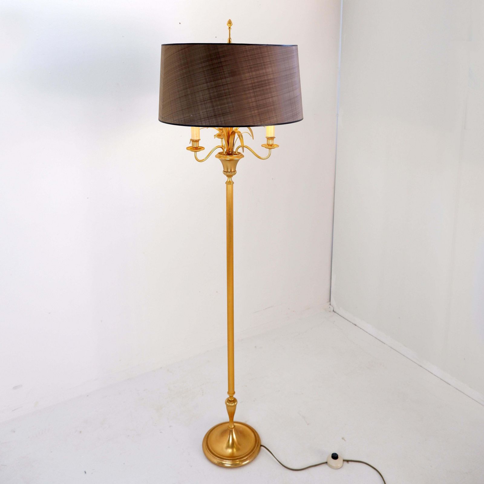 1253.0 Pineapple Brass Floor Lamp In The Style Of Maison Charles, Circa 1970 photo