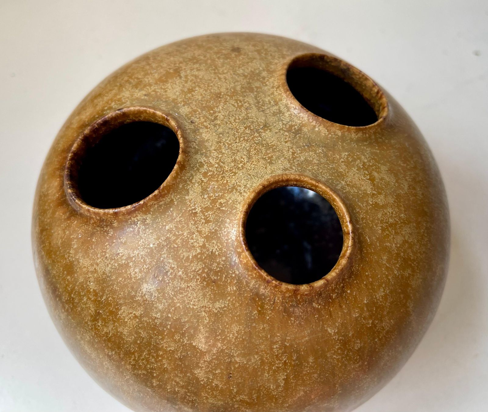 Organic Modern Moonfrog Vase In Brown Glaze By Kirsten Günther   Knabstrup 1960s photo buy