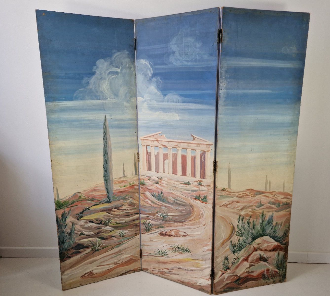 Mid Century Room Divider Screen French Paravent 1950s