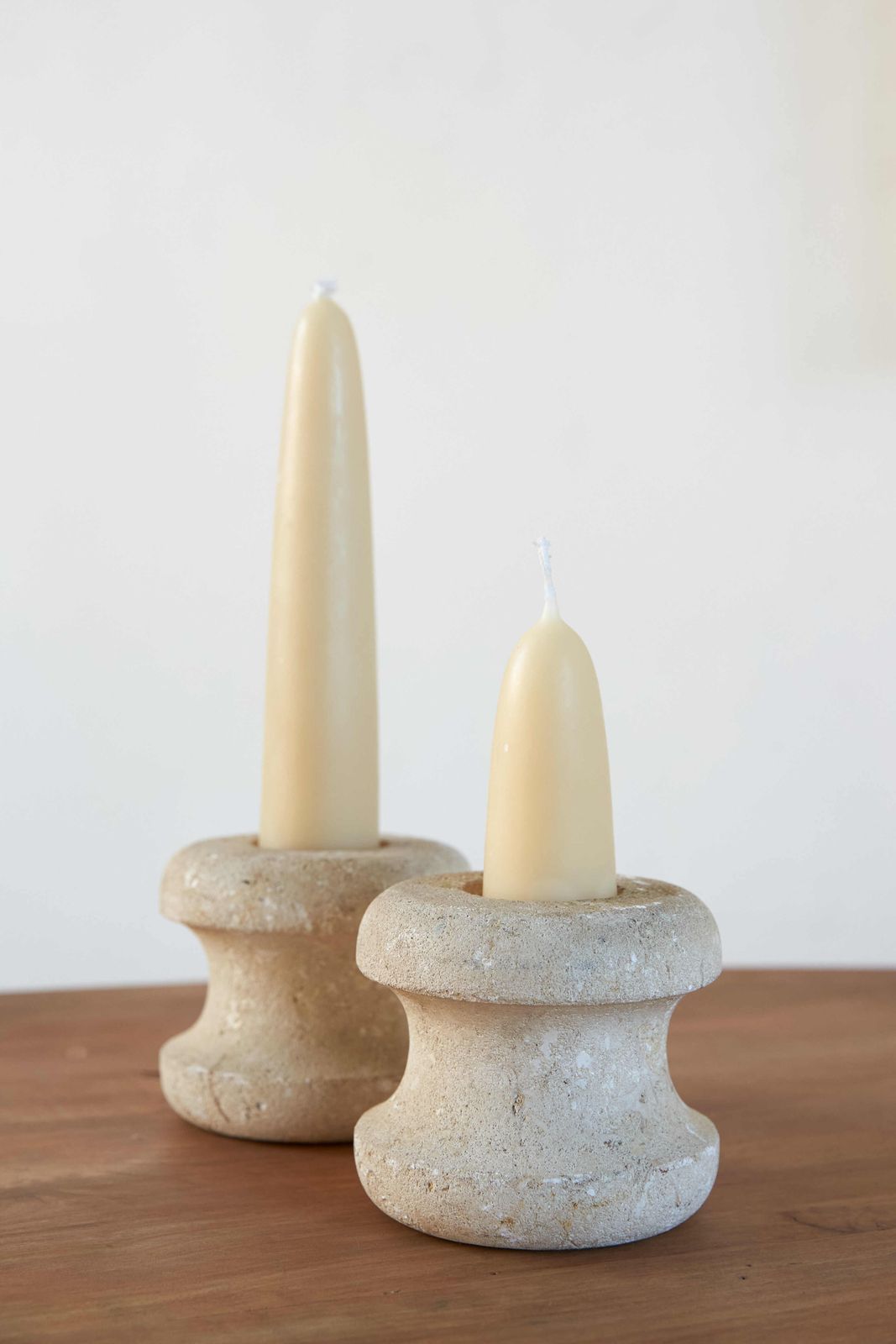 Pair Of French Luberon Stone Candle Holders, C1970 photo for sale