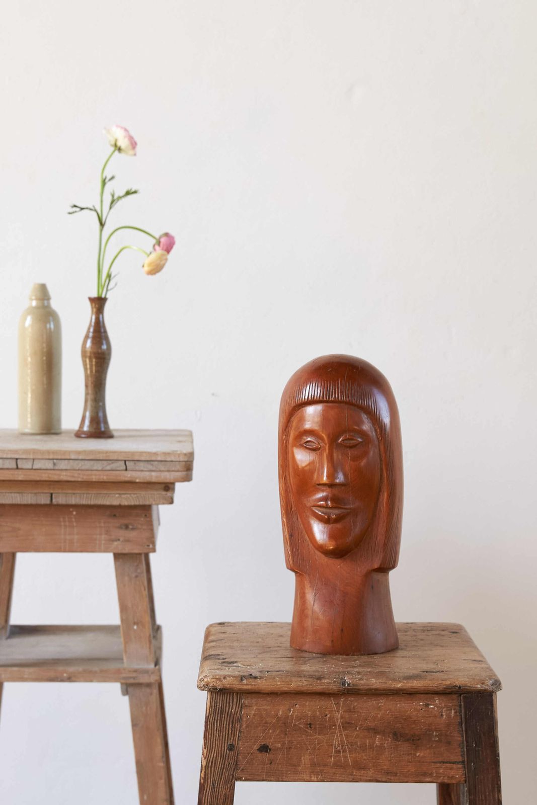Cuban Modernist Carving Of A Head By Sculptor Florencio Gelabert