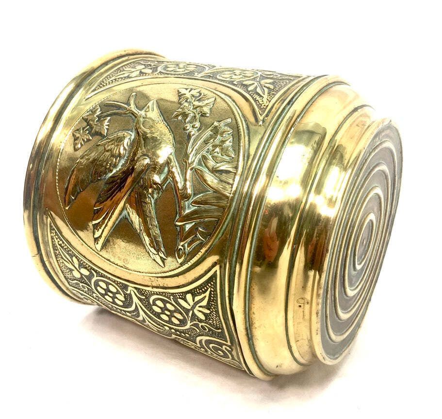 Antique Metal Brass Planter / Indoor Plant Pot / Art Nouveau Cache Pot C.1900 photo vinterior