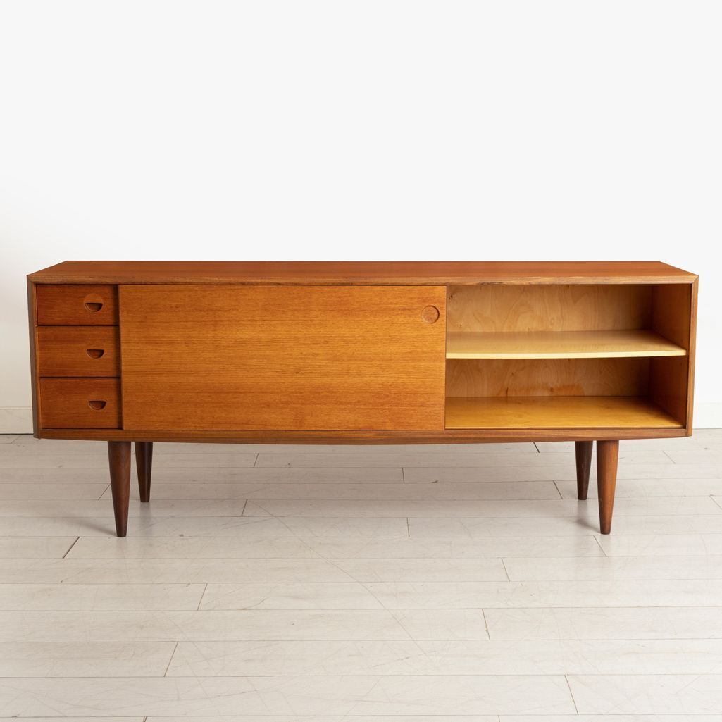 Danish Midcentury Sideboard In Teak With Recessed Handles C.1965 photo for sale
