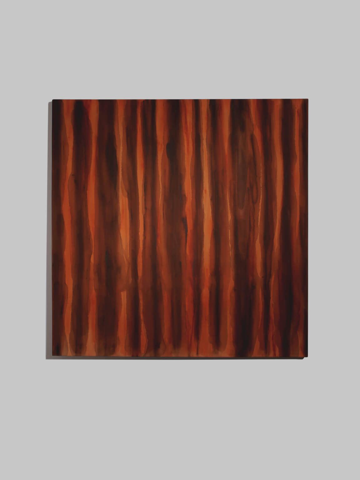 Vertical Organic Lines Painting In Umber, 80x80cm, Karina Savonenko, 2026