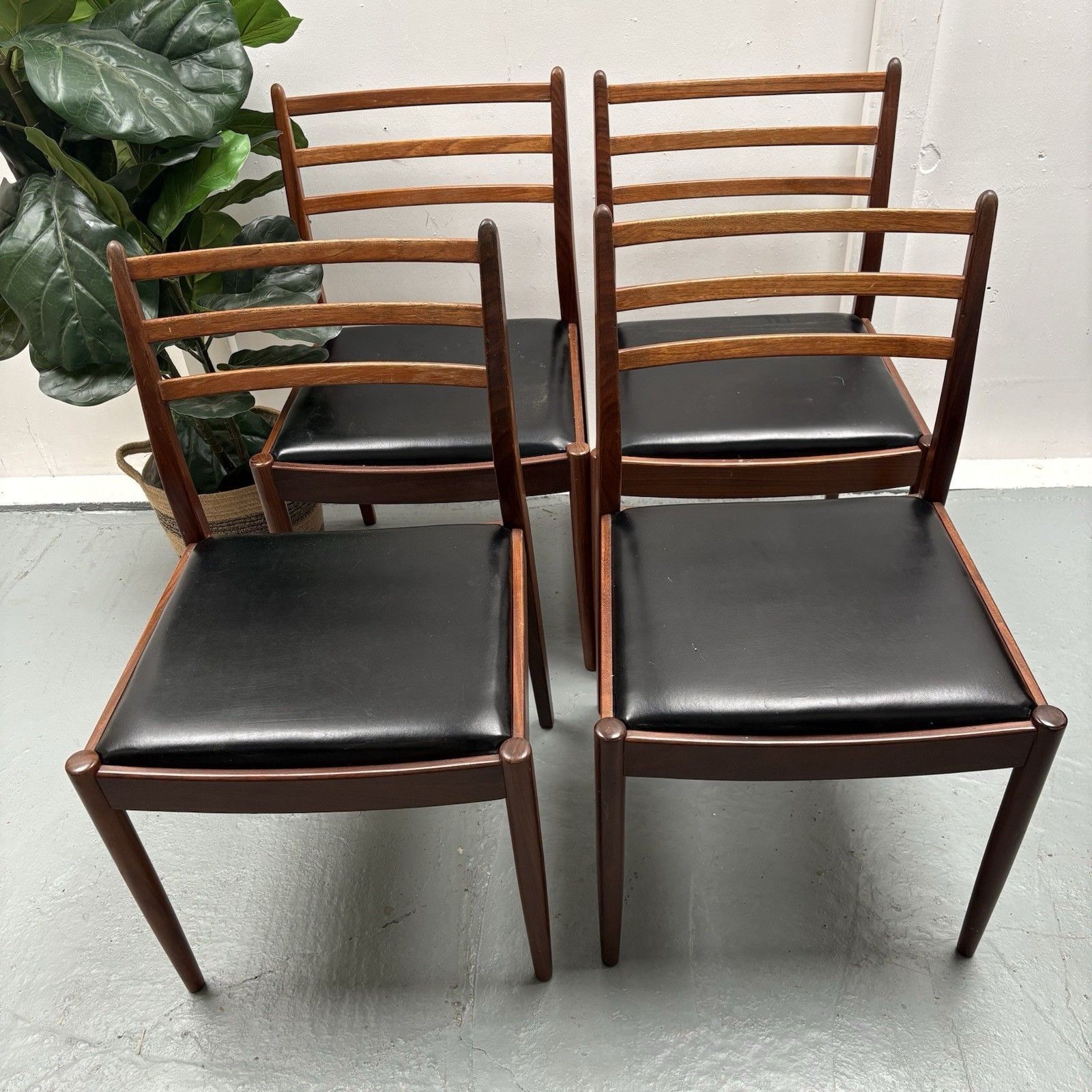 Ladderback Teak Dining Chairs By Victor Wilkins For G Plan, 1960s, Set Of 4